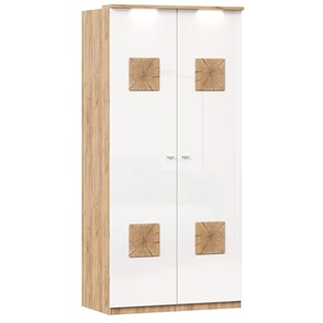 Шкаф двухстворчатый Фиджи с декоративными накладками 659.237, цвет белый в Заводоуковске