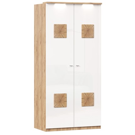 Шкаф двухстворчатый Фиджи с декоративными накладками 659.237, цвет белый в Заводоуковске - изображение