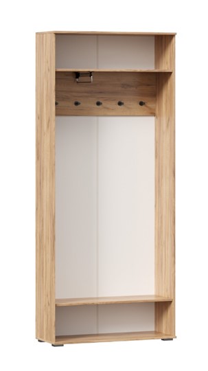 Шкаф двухстворчатый Фиджи с декоративными накладками 659.310, Дуб Золотой/Белый в Ишиме - изображение 2