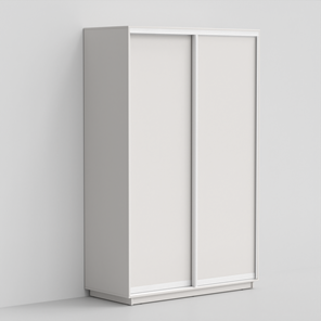 Шкаф 2-х дверный ЭКО-Сим Д 220х140х60, Белый матовый/белый глянец в Тюмени