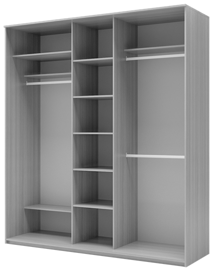 Шкаф 3-х дверный 2200х1770х620 три зеркала, Лист ХИТ 22-18-666 Белый в Тюмени - изображение 1