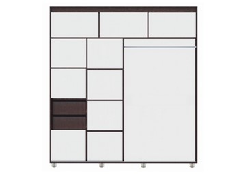 Шкаф 2-х створчатый Комфорт №12 2.0 с фигурными зеркалами, Венге в Тюмени - предосмотр 1