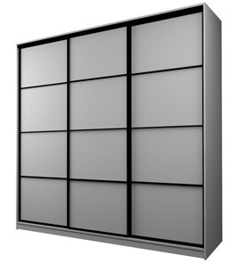 Шкаф 3-х дверный MAX МШ-25-6-24/2-111, Профиль Черный/Цвет Серый в Тюмени - предосмотр