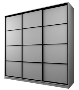 Шкаф 3-х створчатый Аллоджио MAX МШ-27-6-24-111, Профиль Черный/Цвет Серый в Тюмени