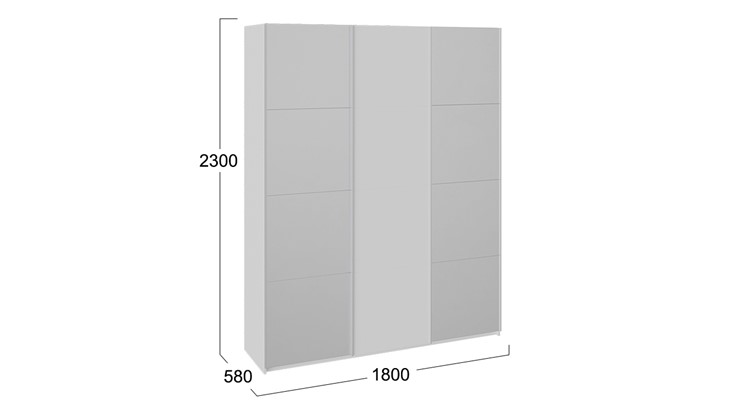 Шкаф 3-х дверный Траст, цвет Белый снег, Зеркало/Белый снег СШК 2.180.60-13.11.13 в Тюмени - изображение 2
