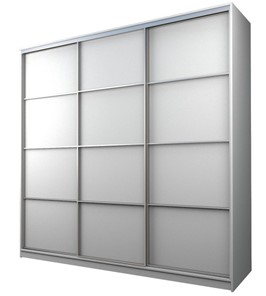 Шкаф 3-х дверный MAX МШ-25-6-24/2-111, Профиль Серебро/Цвет Белый в Тюмени