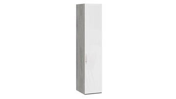 Шкаф для белья Эмбер СМ-348.07.001 (Дуб Гамильтон/Белый глянец) в Ишиме