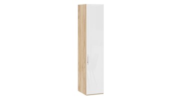 Шкаф для белья Эмбер СМ-348.07.001 (Яблоня Беллуно/Белый глянец) в Тюмени
