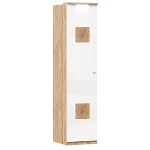 Шкаф одностворчатый с декор. накладками Фиджи 659.225, белый в Тюмени - предосмотр