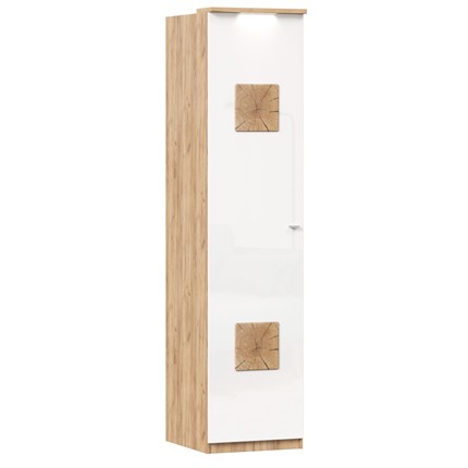 Шкаф одностворчатый с декор. накладками Фиджи 659.225, белый в Тюмени - изображение