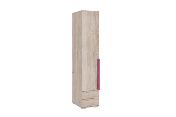 Шкаф одностворчатый с ящиками Лайк 54.01, дуб мария/фуксия в Тюмени - изображение