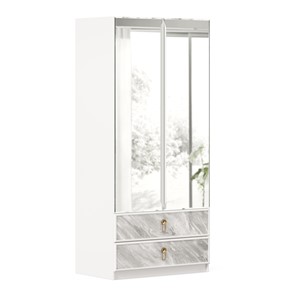 Шкаф 2х-дверный Айла с зеркалом ЛД 688.160.000, Белый, исполнение 1 в Ишиме