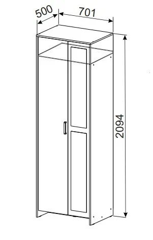 Шкаф 2х-дверный МСП-1, дуб золотой/камень темный в Заводоуковске - изображение 2