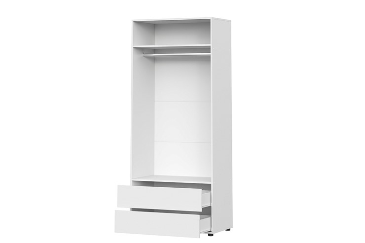 Шкаф Токио с двумя ящиками, белый текстурный в Заводоуковске - изображение 1
