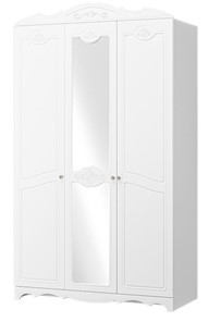 Шкаф трехдверный в спальню Лотос ШР-3 (Белый) 1 зеркало в Тюмени - предосмотр