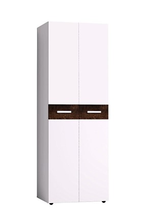 Шкаф-пенал Норвуд 54 фасад стандарт + стандарт, Белый-Орех шоколадный в Тюмени - изображение