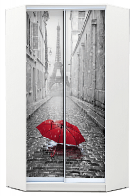 Шкаф 2300х1103х1103, ХИТ У-23-4-77-02, белая шагрень, Зонтик в Тюмени - изображение