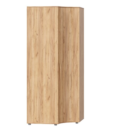 Шкаф угловой с гнутой дверью Марта-2 Дуб золотой/Дуб Тортуга ЛД 406.050 в Тюмени - изображение