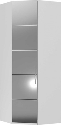 Угловой шкаф Вива с зеркалом, Белый глянец / Платина в Тюмени - изображение