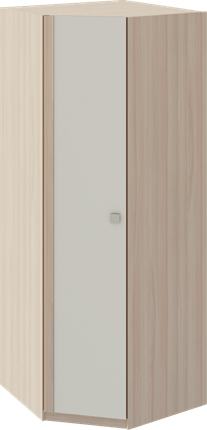 Распашной угловой шкаф Глэдис М21 (Шимо светлый/Белый текстурный) в Тюмени - изображение