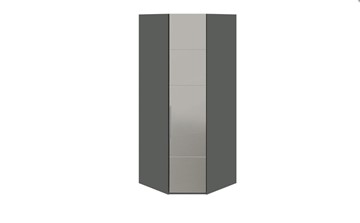 Распашной угловой шкаф Наоми с зеркальной правой дверью, цвет Фон серый, Джут СМ-208.07.07 R в Тюмени - предосмотр