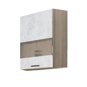 Кухонный шкаф со стеклом Модус, Ш500с/720, цемент светлый в Ишиме