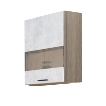 Кухонный шкаф со стеклом Модус, Ш500с/720, цемент светлый в Тюмени - изображение