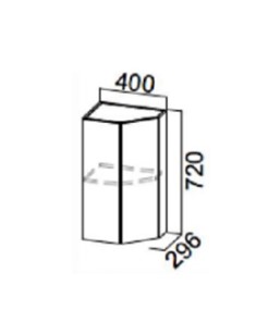 Навесной шкаф торцевой закрытый, Прованс, ш400тз/720, белый текстурный в Ишиме