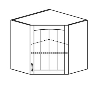 Кухонный шкаф Кантри настенный угловой 718*600*600 мм без стекла в Тюмени