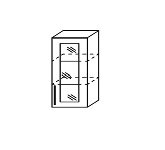 Кухонный шкаф Мыло, настенный однодверный с полкой со вставкой из стекла 918*300*320, ШНст 300/918 в Тюмени