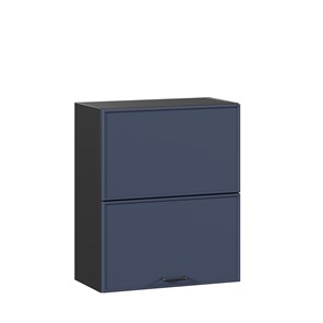 Шкаф навесной горизонтальный 600 комбинированный Индиго ЛД 298.970.000.167, Чёрный/Тёмно-синий в Тюмени