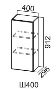 Настенный шкаф Модус, Ш400/912, цемент светлый в Тюмени - предосмотр
