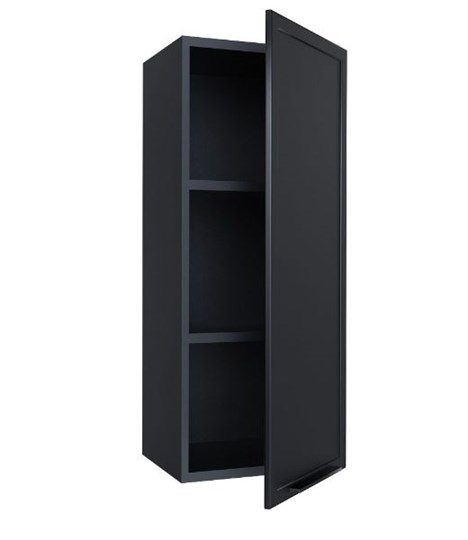 Шкаф на кухню Герда 600 высокий со вставкой 279.450.000.115 (Чёрный/Чёрный) в Тюмени - изображение 1