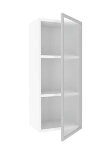 Шкаф кухонный высокий 400 Шервуд, со стеклом правый ЛД 281.422.000.122, белый/серый в Тюмени - предосмотр 1