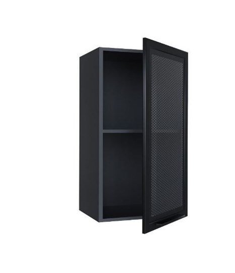 Шкаф настенный Герда 400 со вставкой 279.320.000.090 (Чёрный/Чёрный) в Заводоуковске - изображение 1