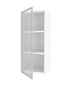 Кухонный высокий шкаф 400 Шервуд, со стеклом левый ЛД 281.421.000.121, белый/серый в Заводоуковске - предосмотр 1