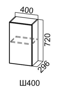 Навесной кухонный шкаф Модус, Ш400/720, галифакс в Тюмени