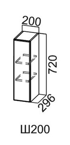 Кухонный навесной шкаф Модус, Ш200/720, галифакс в Тюмени - предосмотр