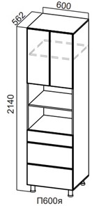 Кухонный шкаф-пенал Модерн New, П600я/2140, МДФ в Ишиме
