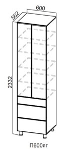Шкаф-пенал кухонный Модерн New, П600яг/2332, МДФ в Ишиме