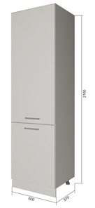 Кухонный шкаф-пенал П7 1, Серый/Белый в Заводоуковске