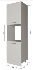 Кухонный шкаф-пенал П7 2, Сатин/Антрацит в Тюмени