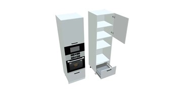 Кухонный шкаф-пенал П7 3, Белое гладкое Ламарти/Белый в Ишиме