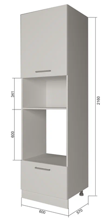 Кухонный шкаф-пенал П7 3, Мокко/Белый в Заводоуковске - изображение