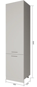 Шкаф-пенал кухонный П9 1, Белое гладкое Ламарти/Антрацит в Ишиме