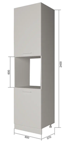 Кухонный шкаф-пенал П9 2, Сатин/Антрацит в Ишиме