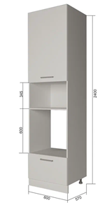 Кухонный шкаф-пенал П9 3, Белое гладкое Ламарти/Антрацит в Ишиме