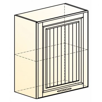 Шкаф навесной Бавария L600 H720 (1 дв. гл.) в Тюмени - изображение