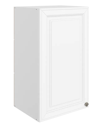 Настенный шкаф Мишель L400 H720 (1 дв. гл.) эмаль (белый/белый) в Заводоуковске - изображение