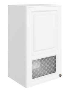 Шкаф навесной Мишель L400 H720 (1 дв. окош.) эмаль (белый/белый) в Заводоуковске